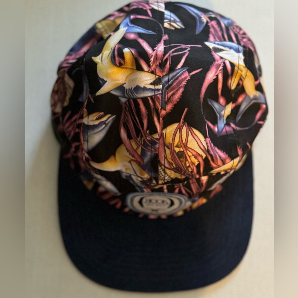Rook headgear baseball style cap. Sharks & skulls graphic print. Adjustable